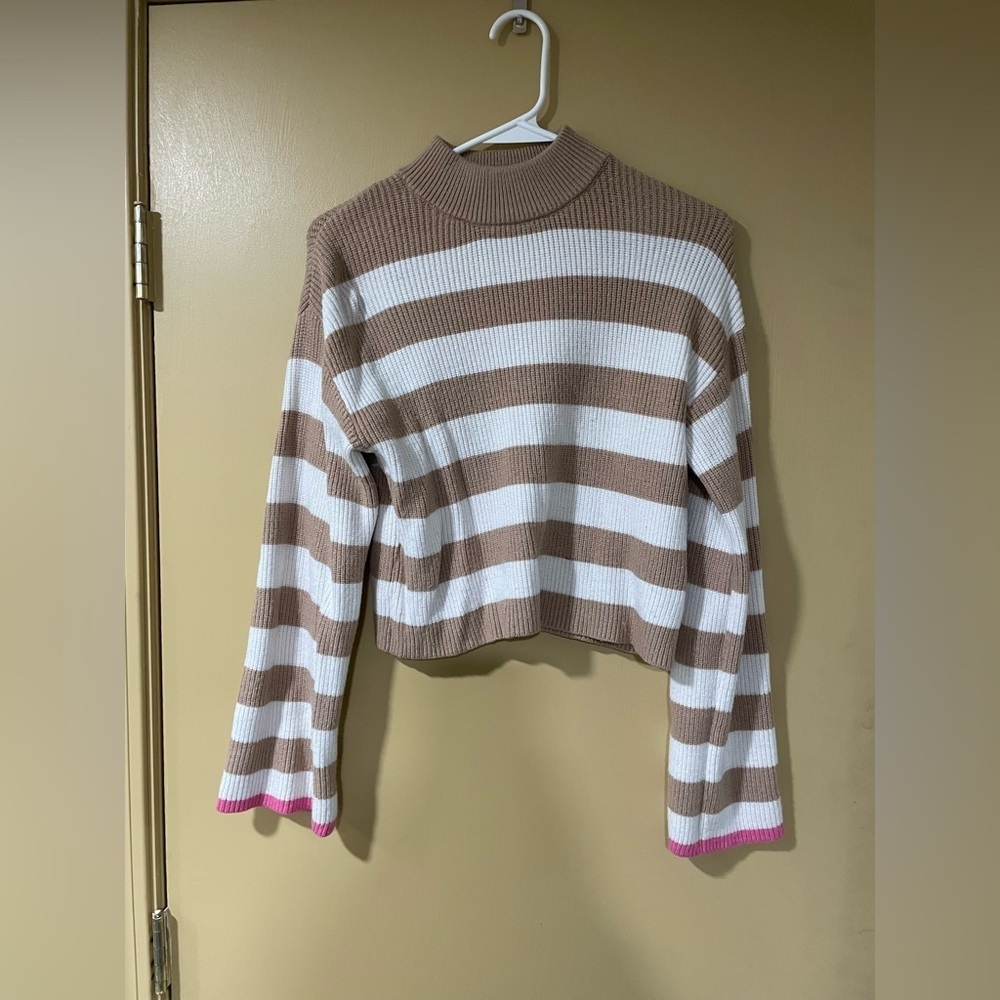 Sincerely Jules Beige and Cream Knit Top